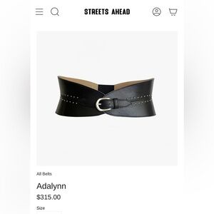 Streets Ahead Black Leather Belt with Silver Studs Small
